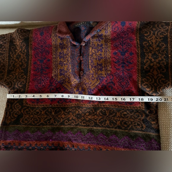 Dakota Alpaca Sweater Sz M,Pullover,Browns & Reds,Hand Loomed,Ski Lodge,Y2K - Picture 5 of 6
